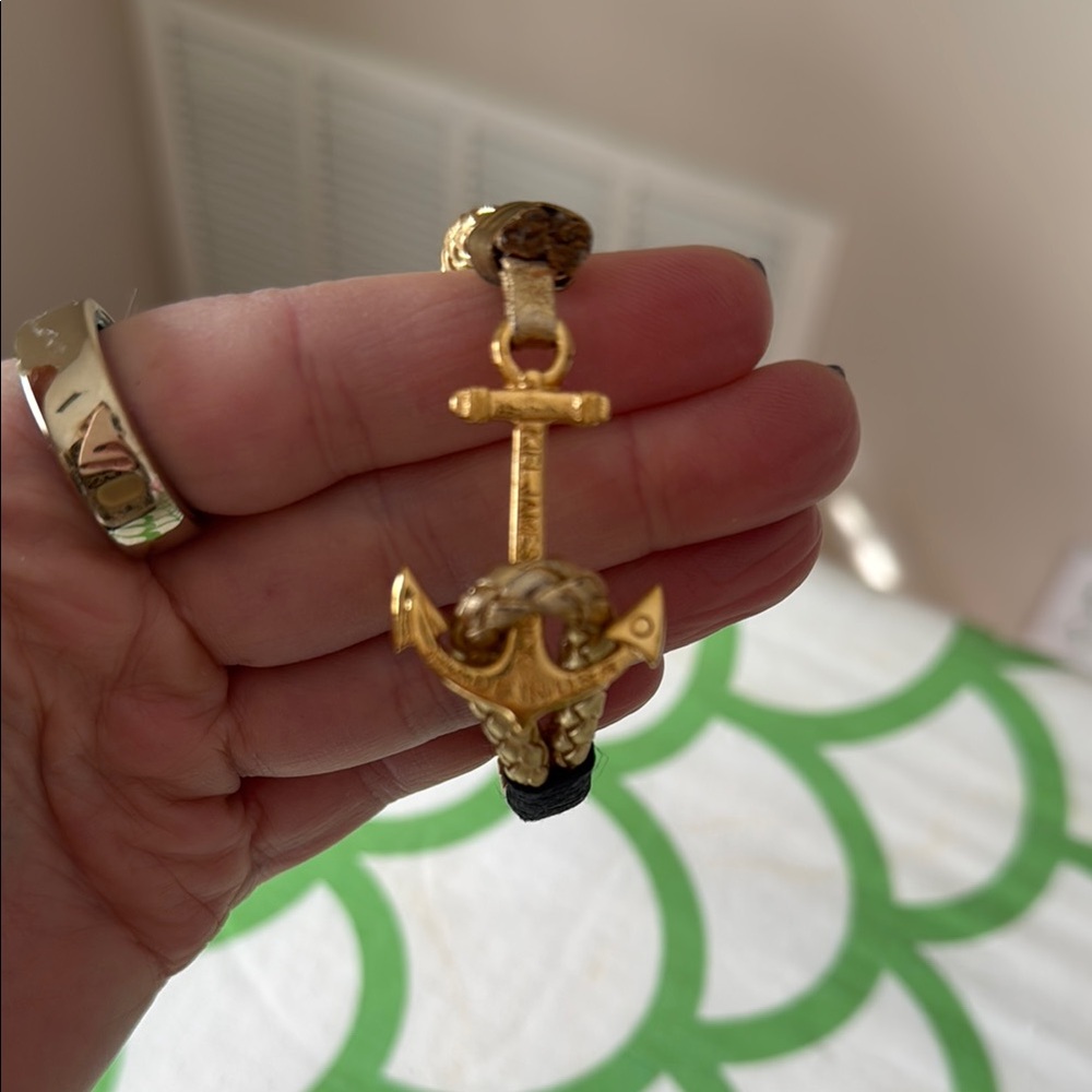 Kiel James Patrick Gold Anchor Bracelet
